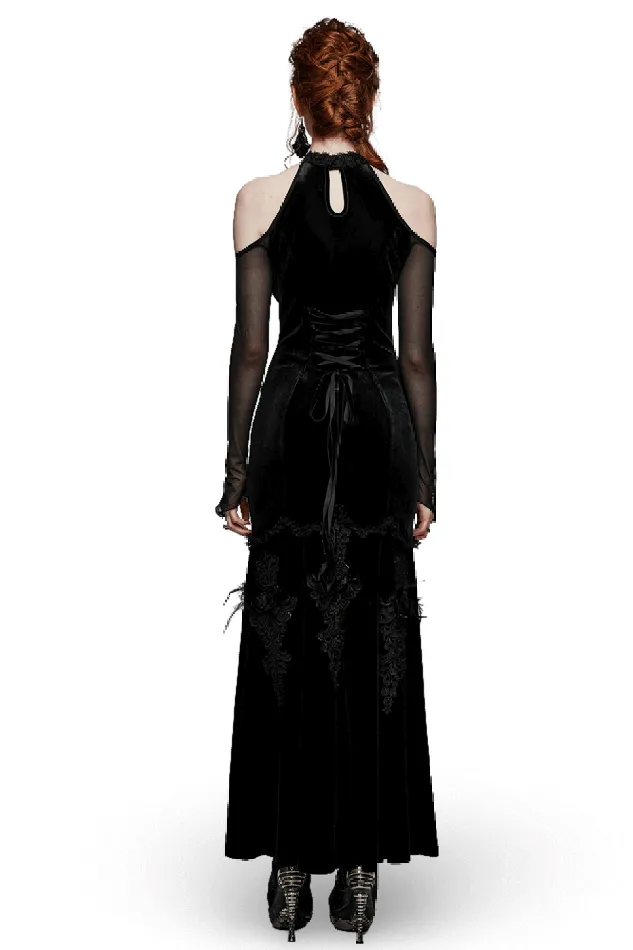 Elegant Gothic Long Dress with Velvet for Women EVEs SECRETS Female Sex Toys