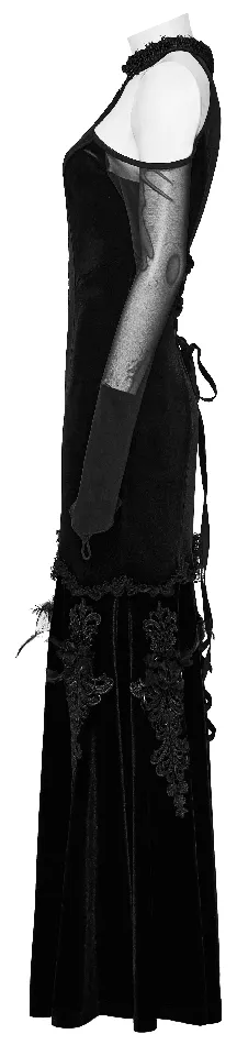 Elegant Gothic Long Dress with Velvet for Women EVEs SECRETS Female Sex Toys