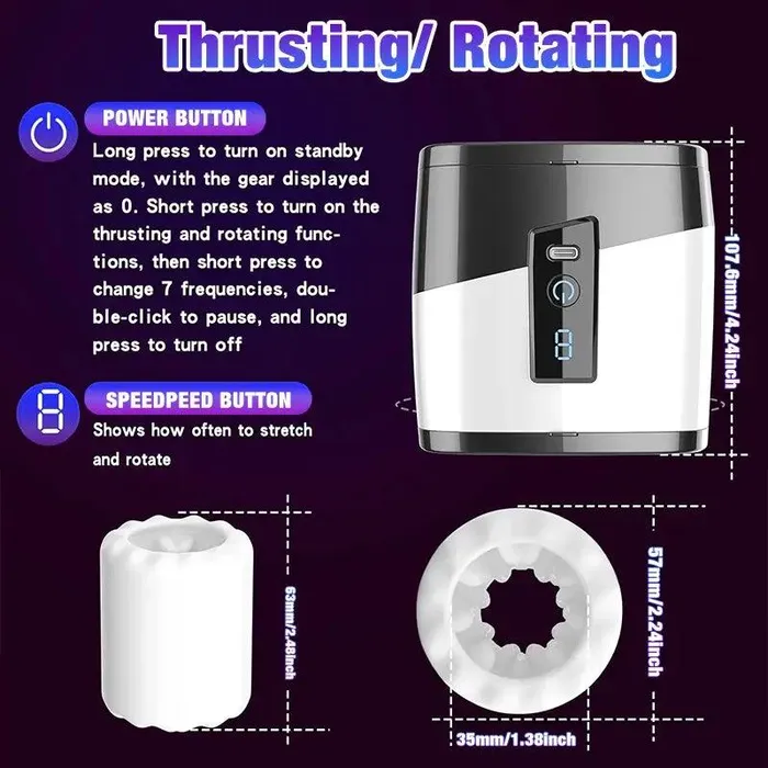 Telescopic Swivel Masturbation Cup Inyarose Male Sex Toys