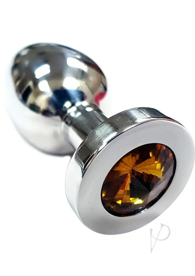 Male Sex Toys Rouge Rouge Smooth Stainless Steel Anal Plug Medium Yellow Jewel Male Sex Toys Rouge Rouge Smooth Stainless Steel Anal Plug Medium Yellow Jewel