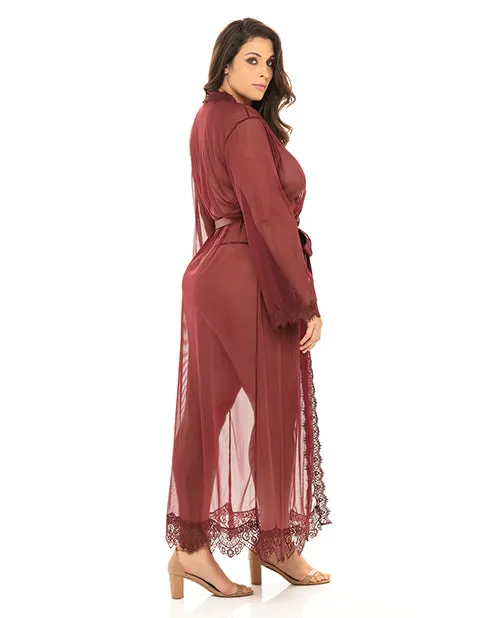 Provence Eyelash Lace Floor Length Robe Zinfandel 1X2X Rsvp By Oh La La Cheri Couples Provence Eyelash Lace Floor Length Robe Zinfandel 1X2X Rsvp By Oh La La Cheri Couples