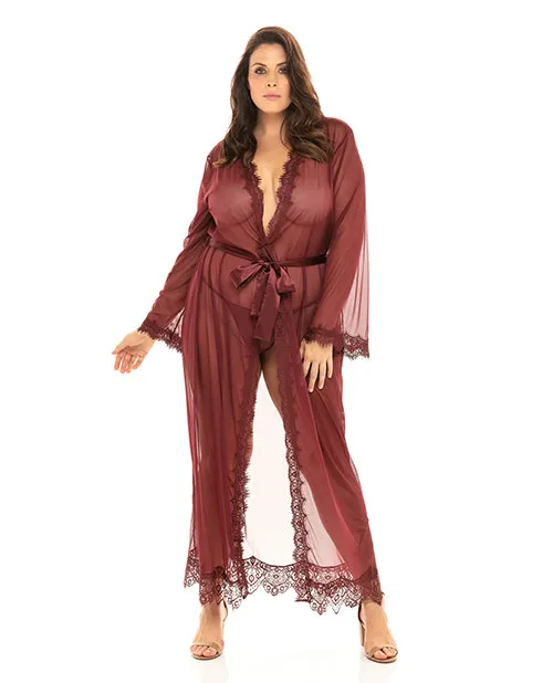 Provence Eyelash Lace Floor Length Robe Zinfandel 1X2X Rsvp By Oh La La Cheri Couples Provence Eyelash Lace Floor Length Robe Zinfandel 1X2X Rsvp By Oh La La Cheri Couples