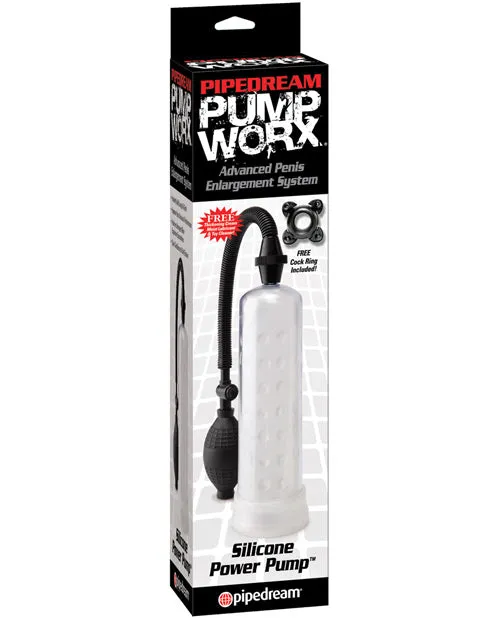 Pump Worx Silicone Power Pump Clear Pump Worx Male Sex Toys