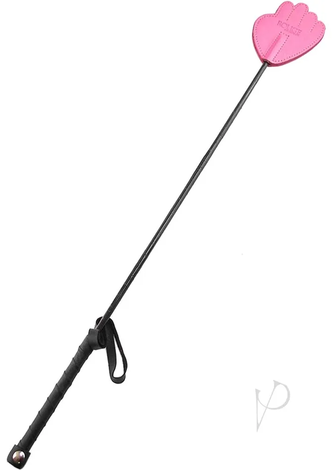 Rouge Vibrators Rouge Fifty Times Hotter Leather Hand Riding Crop Pink