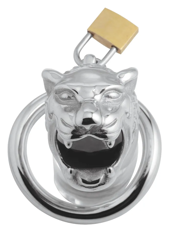 Tiger King Locking Chastity Cage XR Brands Male Sex Toys