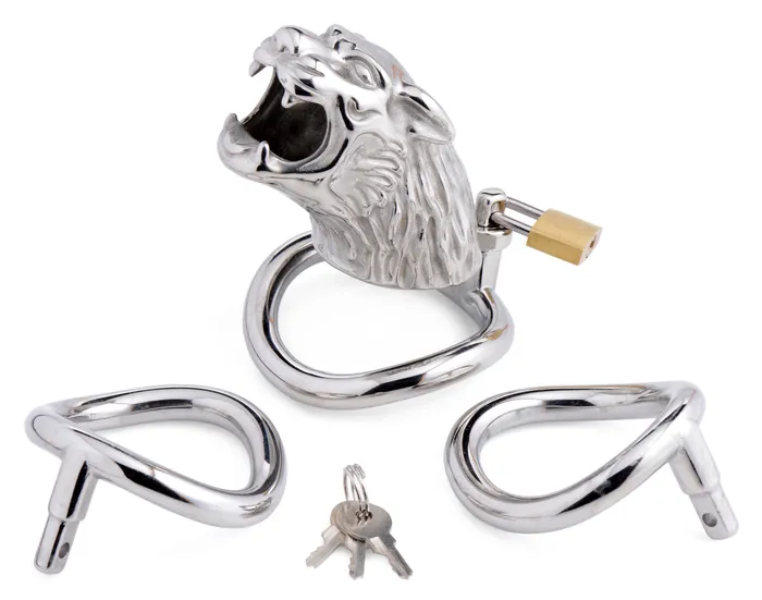 Tiger King Locking Chastity Cage XR Brands Male Sex Toys